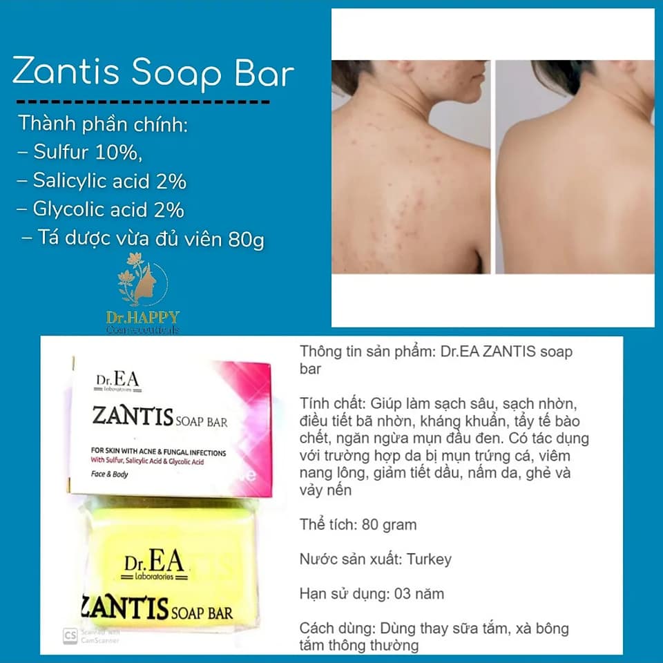 Xà phòng trị mụn ZANTIS SOAP BAR [cam kết chính hãng]