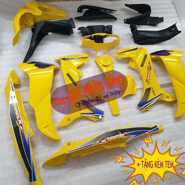 Dàn áo [ Tặng tem XE ] màu VÀNG xe JUPITER V ,gắn zin cho xe