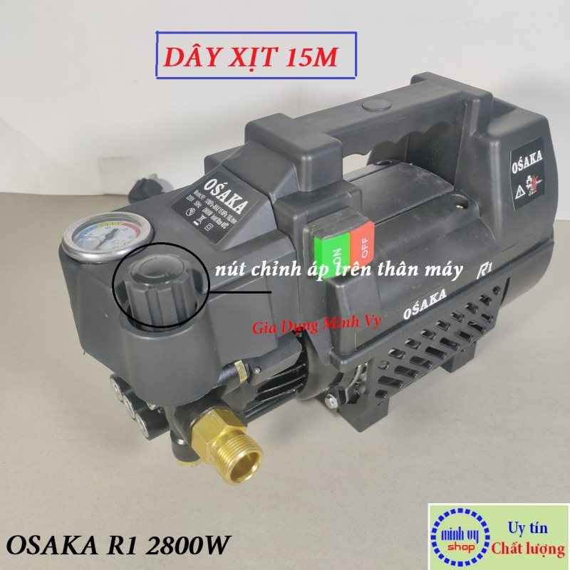 Máy xịt rửa xe chỉnh áp Osaka R1 - 2800W - Dây 15 mét