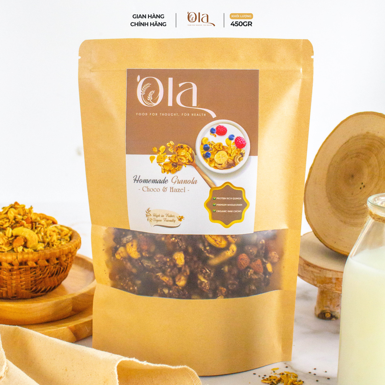 Granola Ngũ Cốc Cao Cấp vị Chocolate Hạt Phỉ by Ola Granola