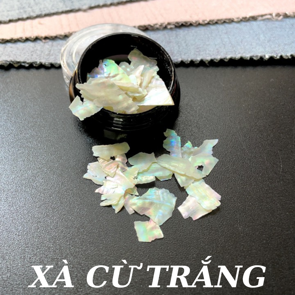 Xà cừ đắp móng gel , Xà cừ trắng đắp ẩn gel móng tay nail