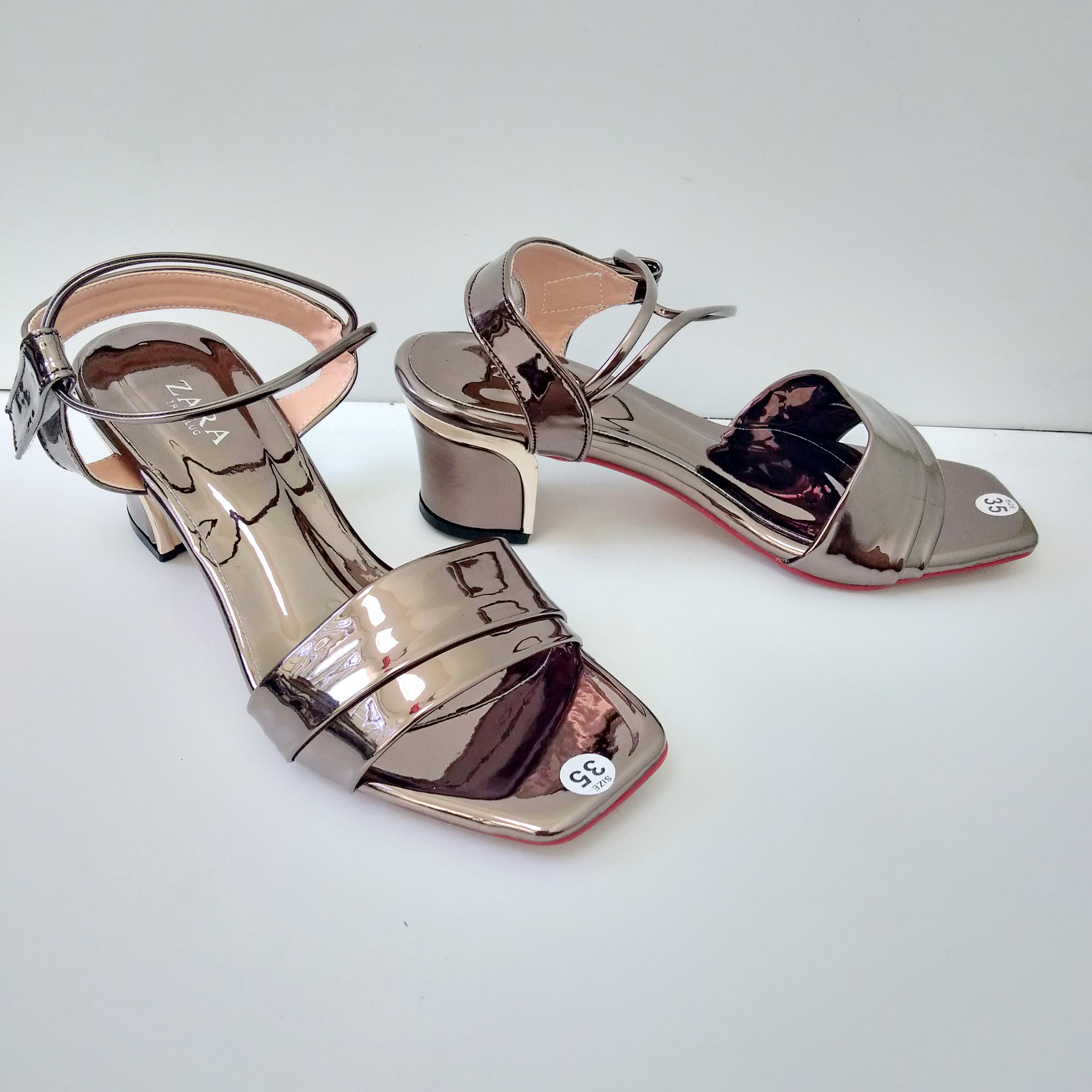 [HCM]Giày sandal gót bọc 5 phân quai xếp thời trang cao cấp Benst