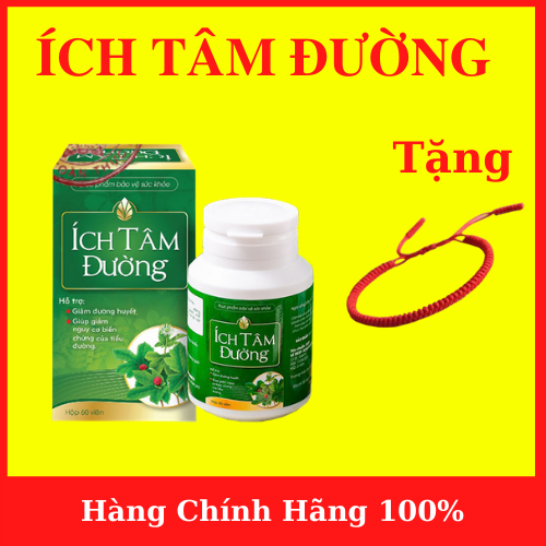 Miễn phí ship] ích tâm đường ích tâm đường - hộp 60 viên - hỗ trợ điều trị bệnh tiểu đường + tặng vòng tay chỉ đỏ may mắn- an001