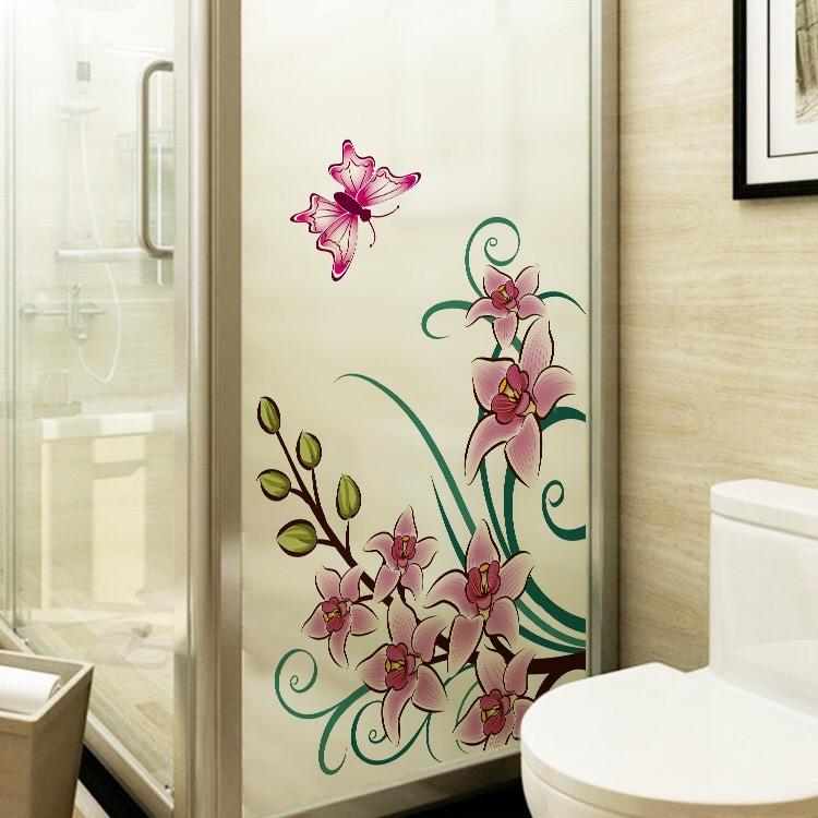 [HCM]Decal Dán Kính Cao Cấp - Hoa Ly Hồng cong ( 60x116 )-DK1046