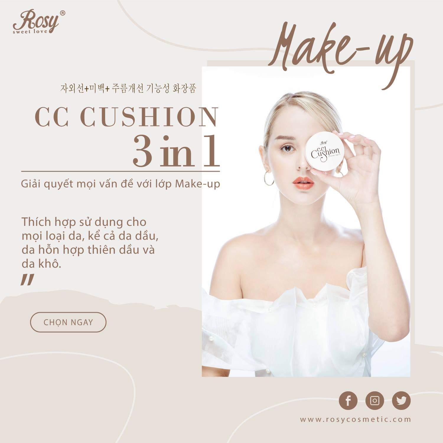 [Chính Hãng] phấn nước cc cushion rosy nhập khẩu hàn quốc