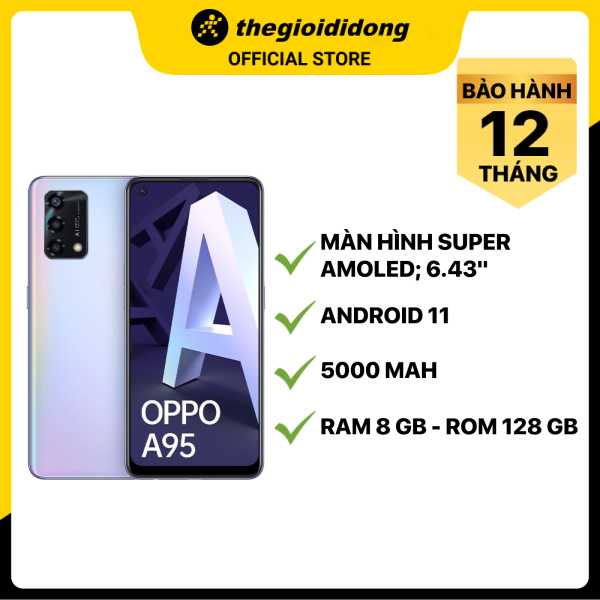 [Trả góp 0%]Điện thoại OPPO A95 (8GB/128GB) màn hình AMOLED 6.43 AMOLED pin 5000 mAh - Chính hãng BH 12 tháng
