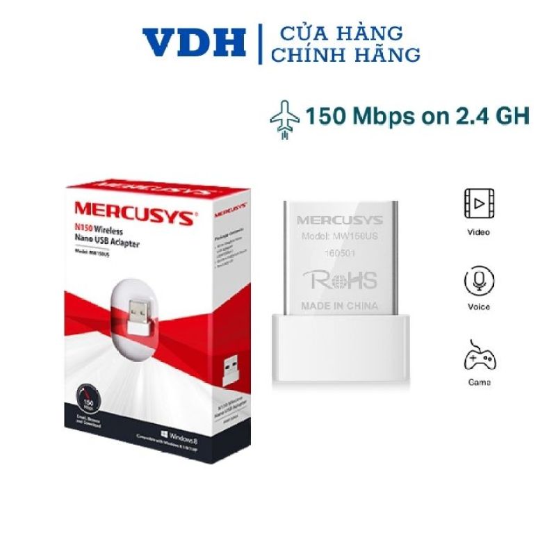 Bảng giá Usb wifi nano N150 Mercusys MW150US,thu wifi cho pc chính hãng bảo hành 24 tháng,VDH STORE Phong Vũ