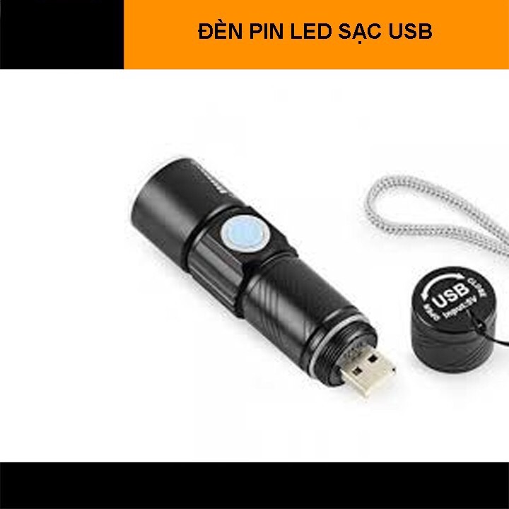 Đèn pin mini siêu sáng CREE có zoom (sạc usb)