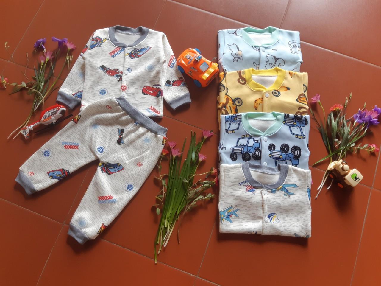 Sét 5 bộ nỉ lông cài cúc giữa cho bé( KÈM QUÀ TẶNG )
