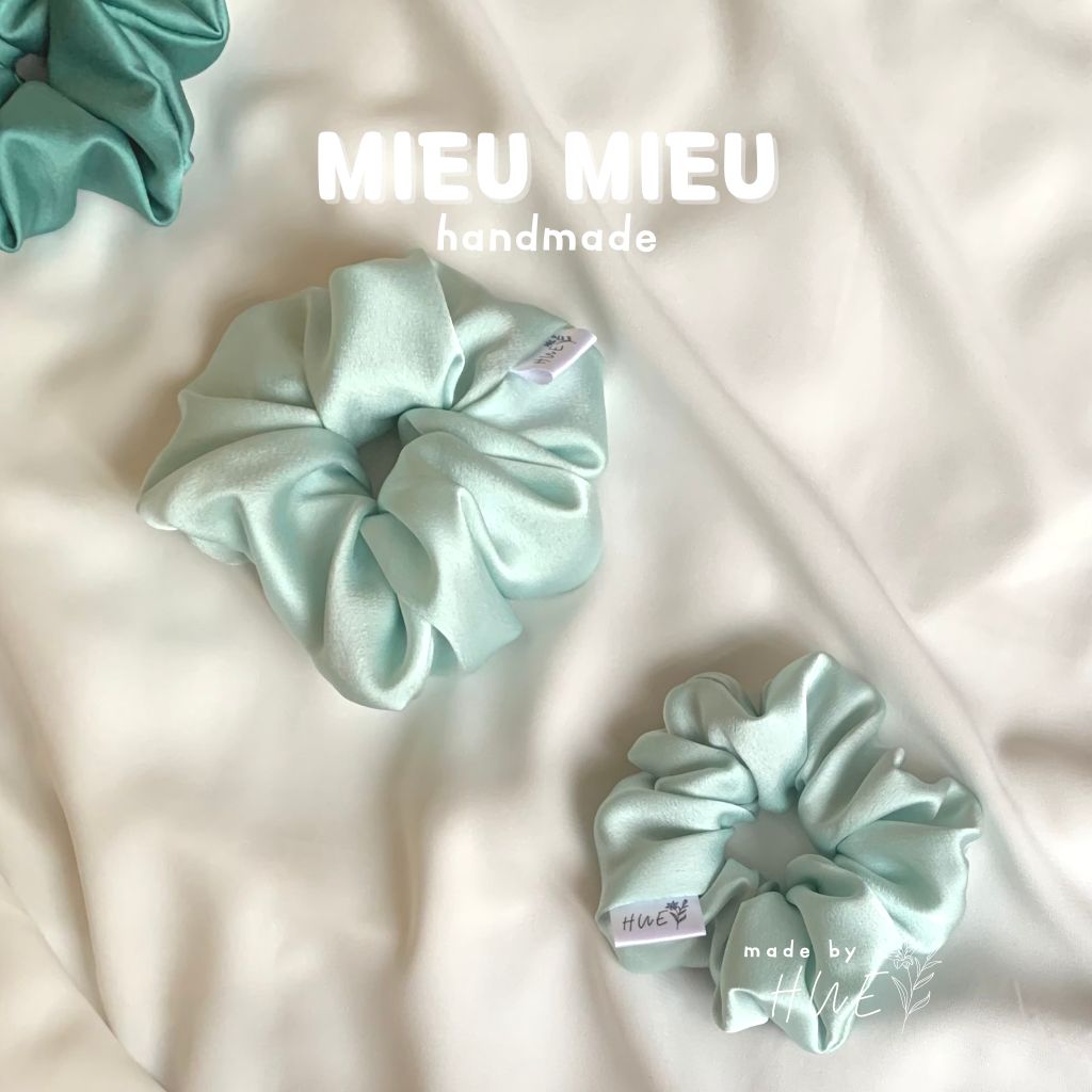 Cột tóc scrunchies handmade chất liệu lụa mềm mịn chun co giãn bảo vệ tóc S1011