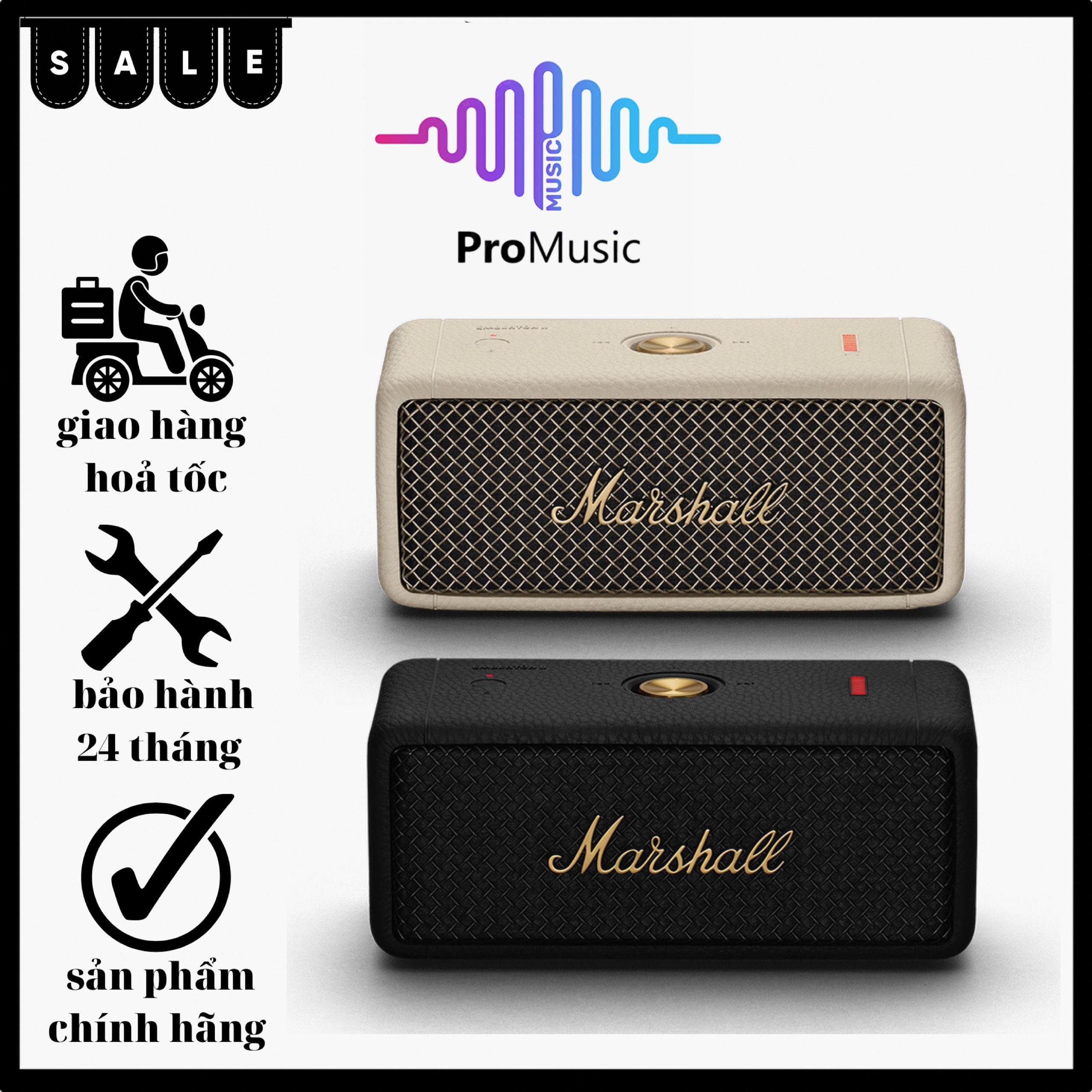 Loa Bluetooth Marshall Emberton M2 , chất âm 360 đỉnh cao , Công Suất 20W- Pin 20 Giờ, Kháng Nước Và Bụi Chuẩn IP67 , bảo hành 24 tháng