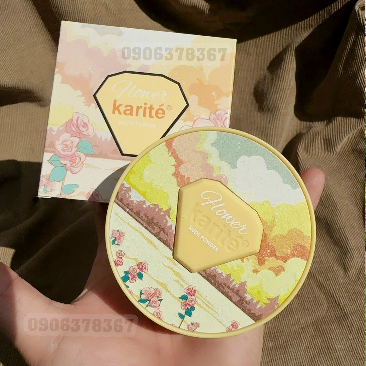 Phấn nền makeup 2 tầng Karite Flower Bông Vàng