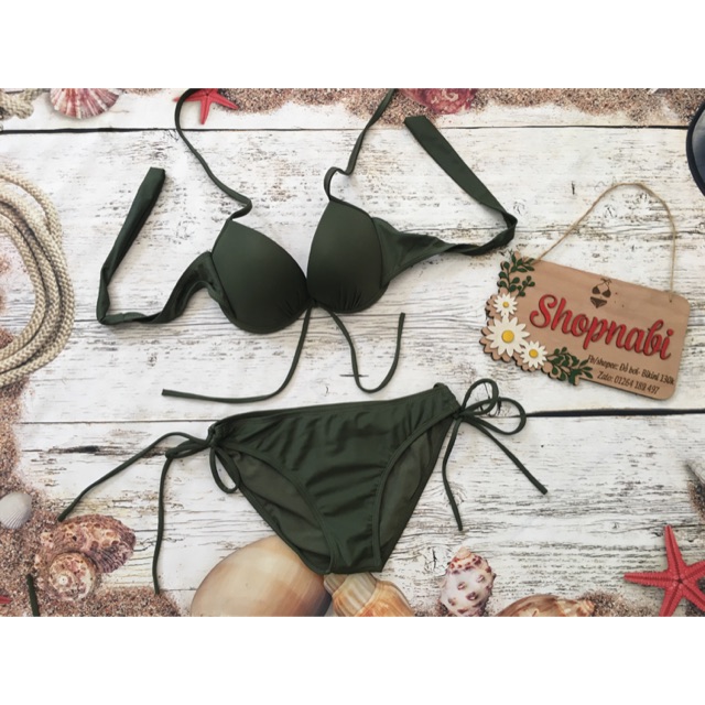 [HCM]Bikini rêu 2 mảnh sáng da tôn dáng