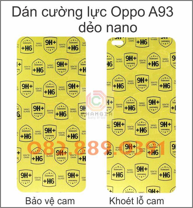 Dán cường lực Oppo A93 dẻo nano siêu bền, siêu trong, không viền