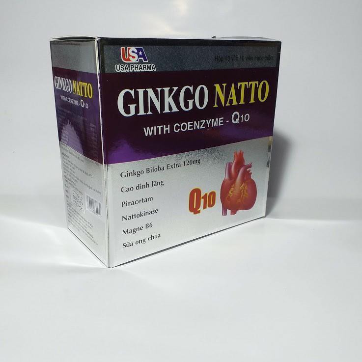 [HCM]Ginkgo Natto With Coenzym Q10 Tăng Tuần Hoàn Não Hỗ Tim Mạch Hộp 100 Viên.