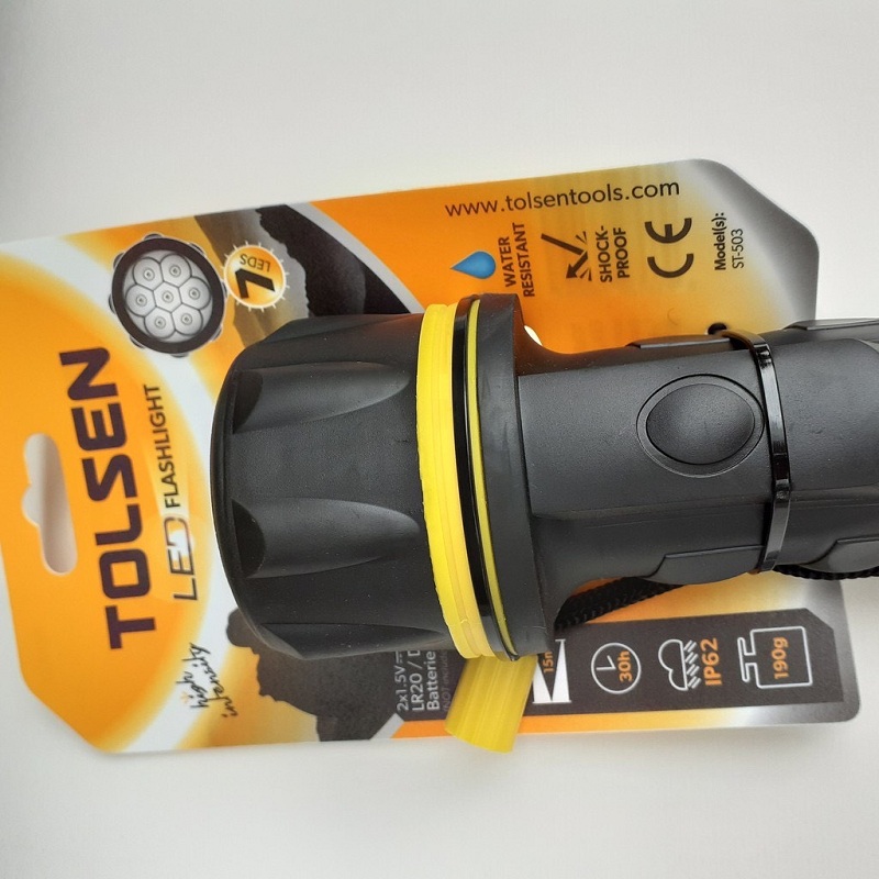 ĐÈN PIN CÁN BỌC NHỰA 7 LED 60021 TOLSEN