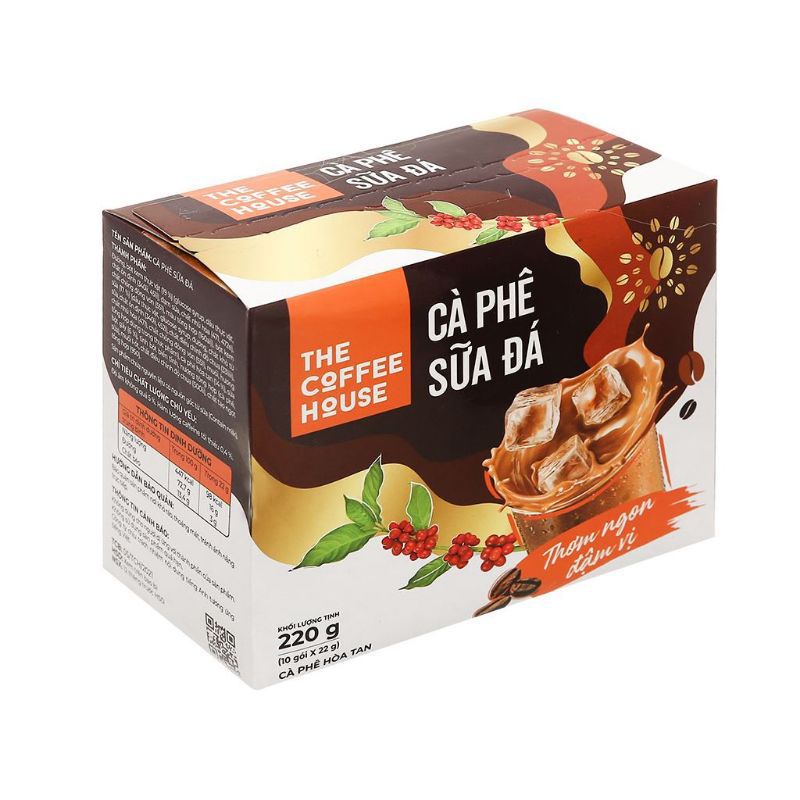 [10 gói/22g] Cà phê sữa đá Hoà tan 3in1 The Coffee House 220g