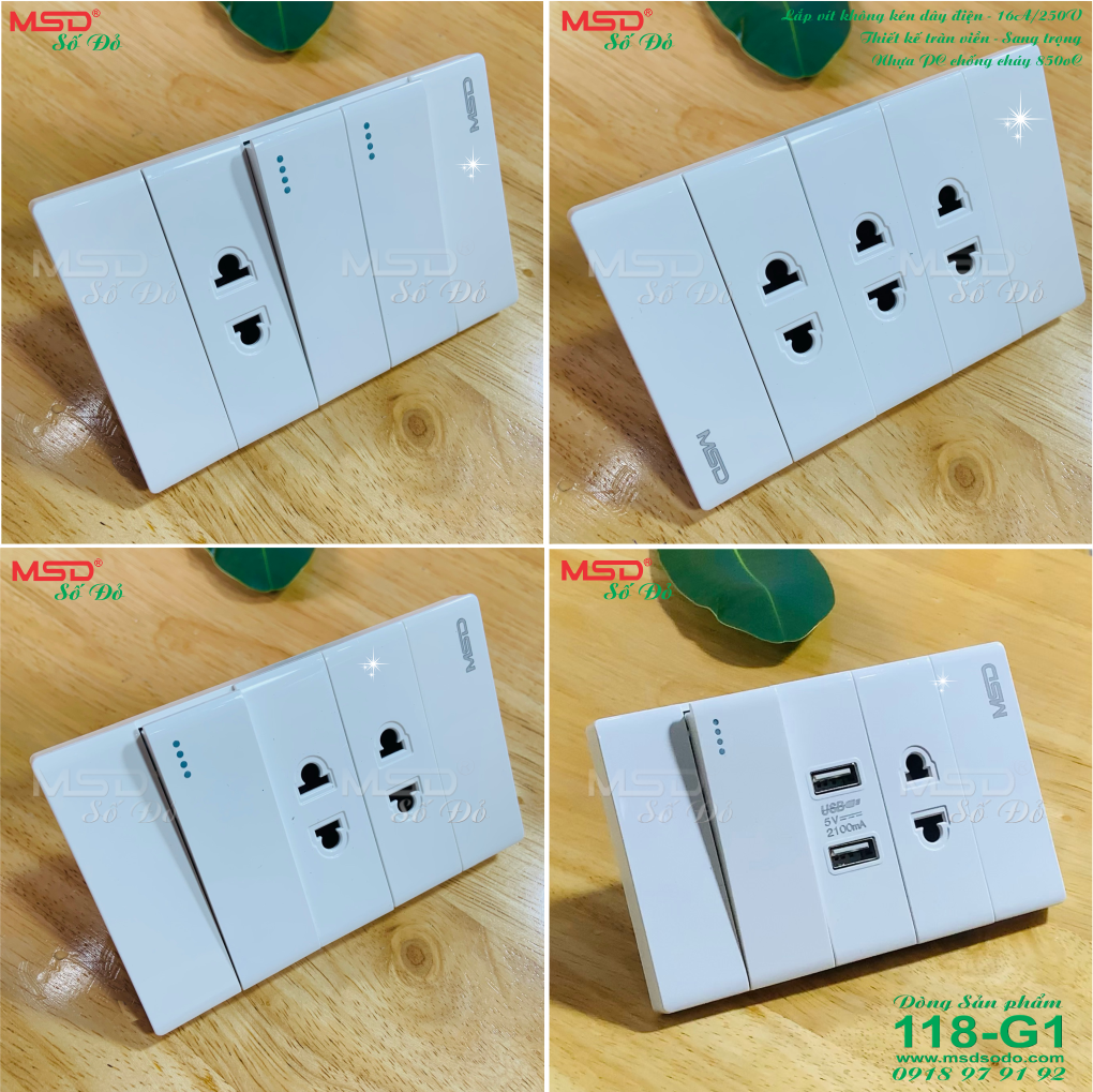 CÔNG TẮC ĐƠN + 2 Ổ CẮM 2 CHẤU 15A/250V CÓ MÀN CHE