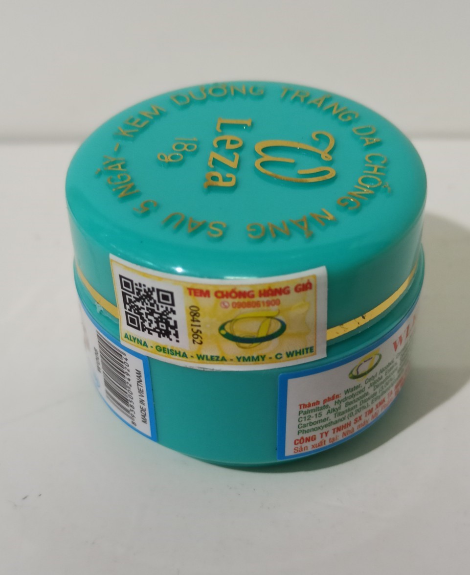 Combo 2 hủ kem dưỡng trắng da chống nắng Wleza 18g (Màu xanh) - 8938500249204 (1)