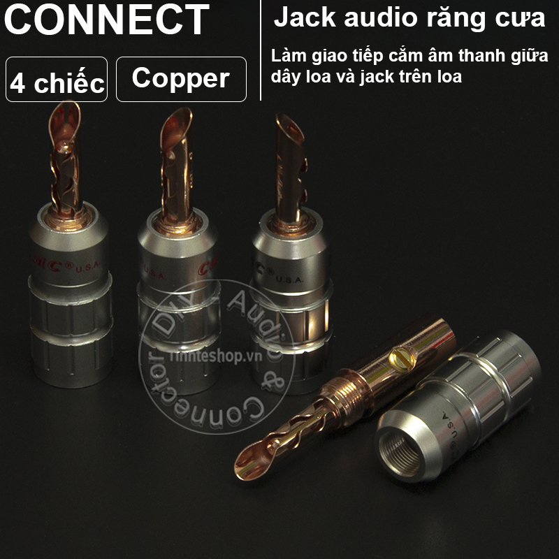 4PCS -  Pure copper banana speaker plug