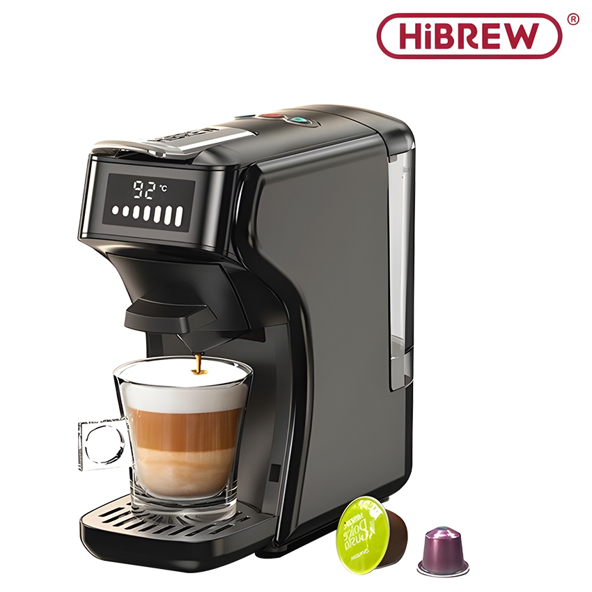 Máy pha cà phê 6 trong 1, espresso, viên nén nespresso, nescafe dolcegusto, kcup, túi ese pod và trà. thương hiệu mỹ cao cấp hibrew - h1b