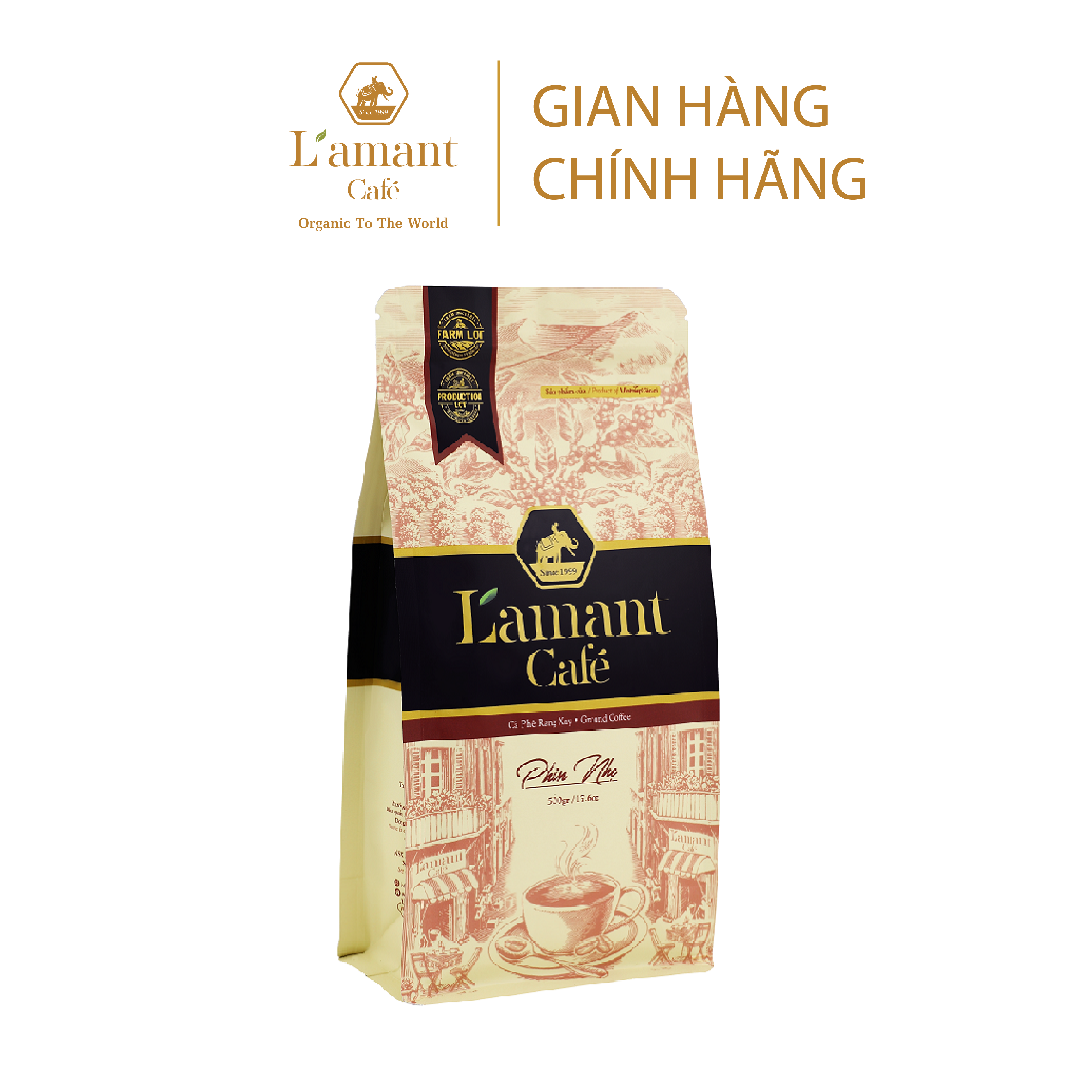 [MỪNG ĐẠI LỄ TẶNG PHIN VÀNG] Cà phê rang xay L’amant Phin nhẹ - L’amant Ground Coffee - Light 250gr