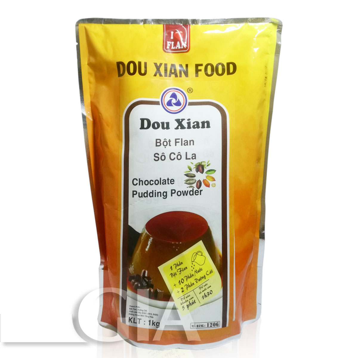 Bột Pudding hương socola Hàng Huy mẫu mới Douxian gói 1kg Pudding trà sữa,