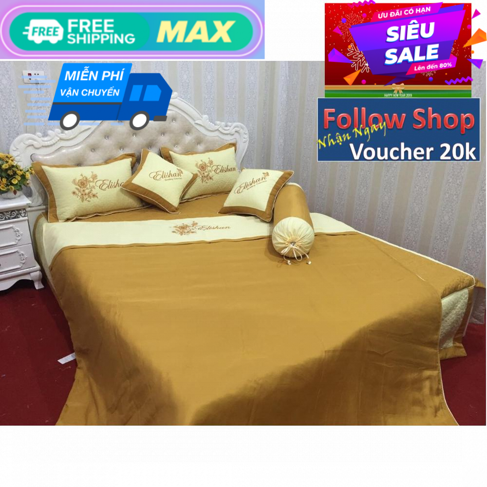 Trọn Bộ Ga Phủ Chần Bông 7 Món Elisan (Trợ Giá Đặc Biệt) (revatot)