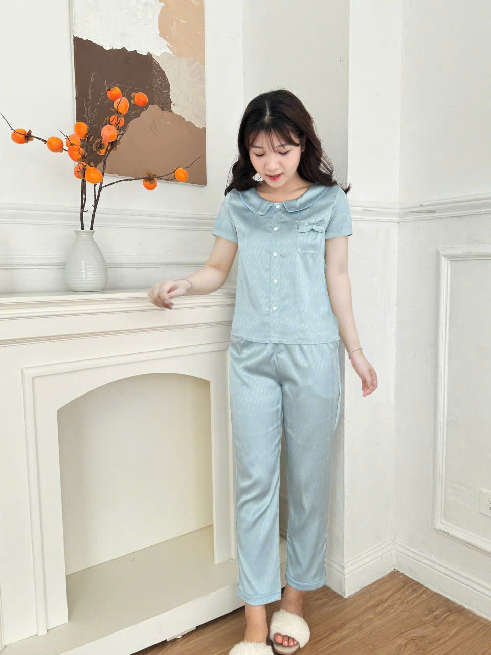 Quần Áo Mặc ở Nhà, Đồ Bộ chất lụa mềm đẹp