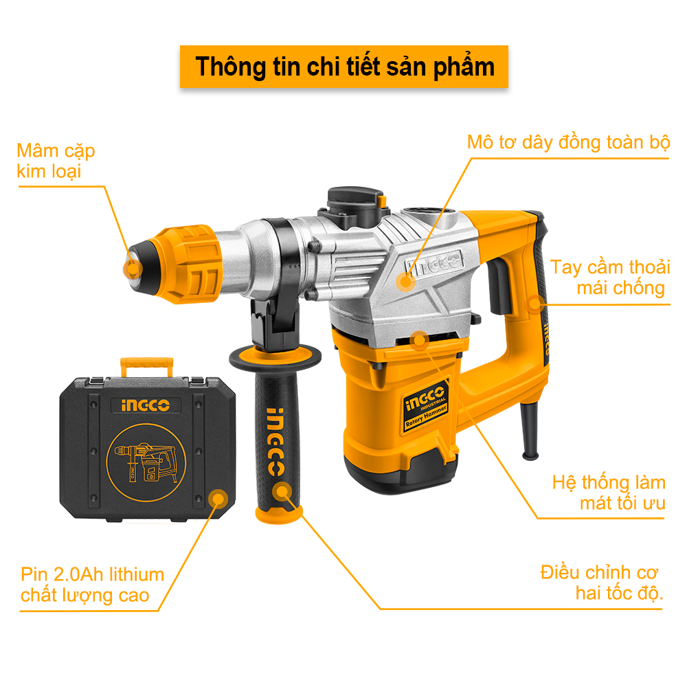 Máy khoan đục 1250W INGCO RH12008