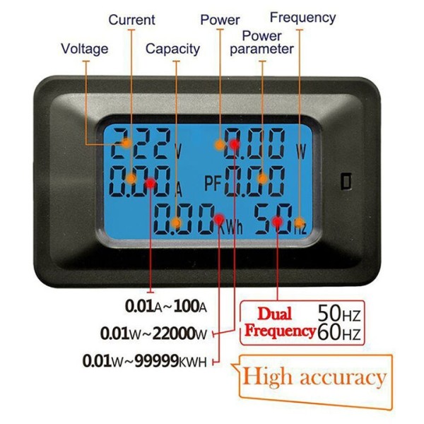 Bảng giá Máy đo điện áp cường độ dòng điện công suất công tơ điện tử PUUCAI ampe kế vôn kế 100A 6 trong 1
