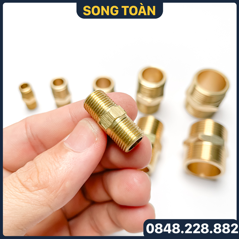 Kép Ren Đồng, Hai Đầu Ren Ngoài - Bằng Đồng Thau Bước Ren Bsp Hệ G - Man Cút Nối Ren
