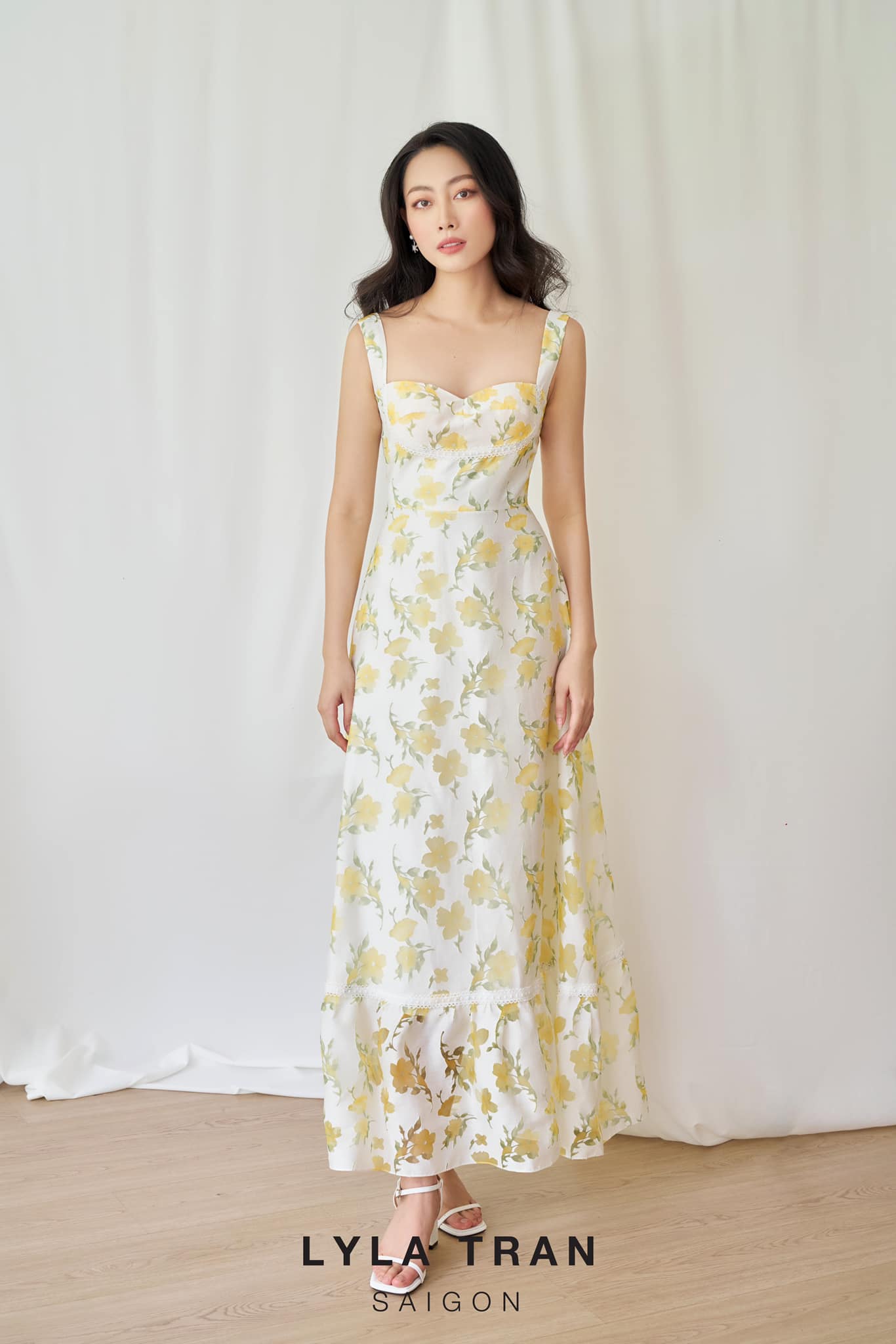ĐẦM MAXI HOA CÚP NGỰC 2 MÀU HỒNG/VÀNG (BELLA FLORAL)