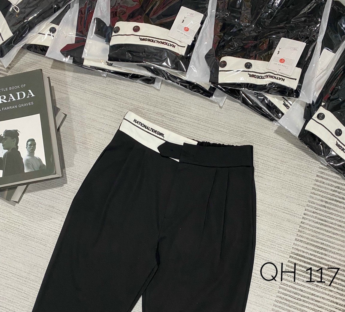 Quần baggy nữ công sở cạp chun