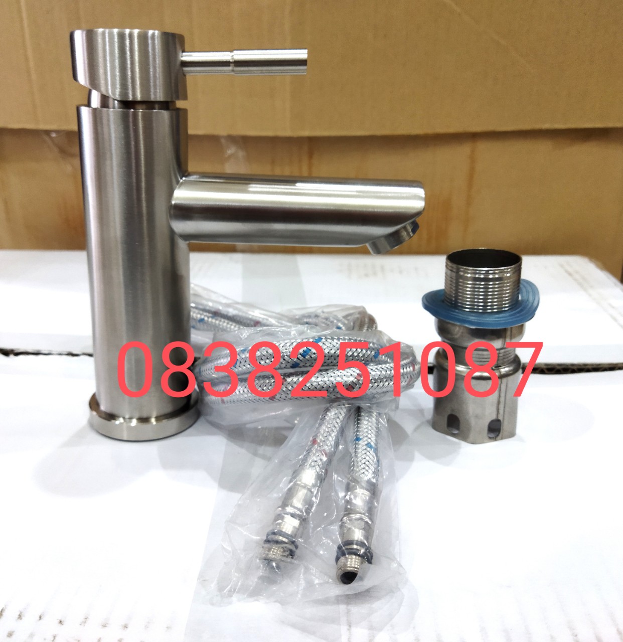 Vòi lavabo nóng lạnh inox sus 304 lv7002