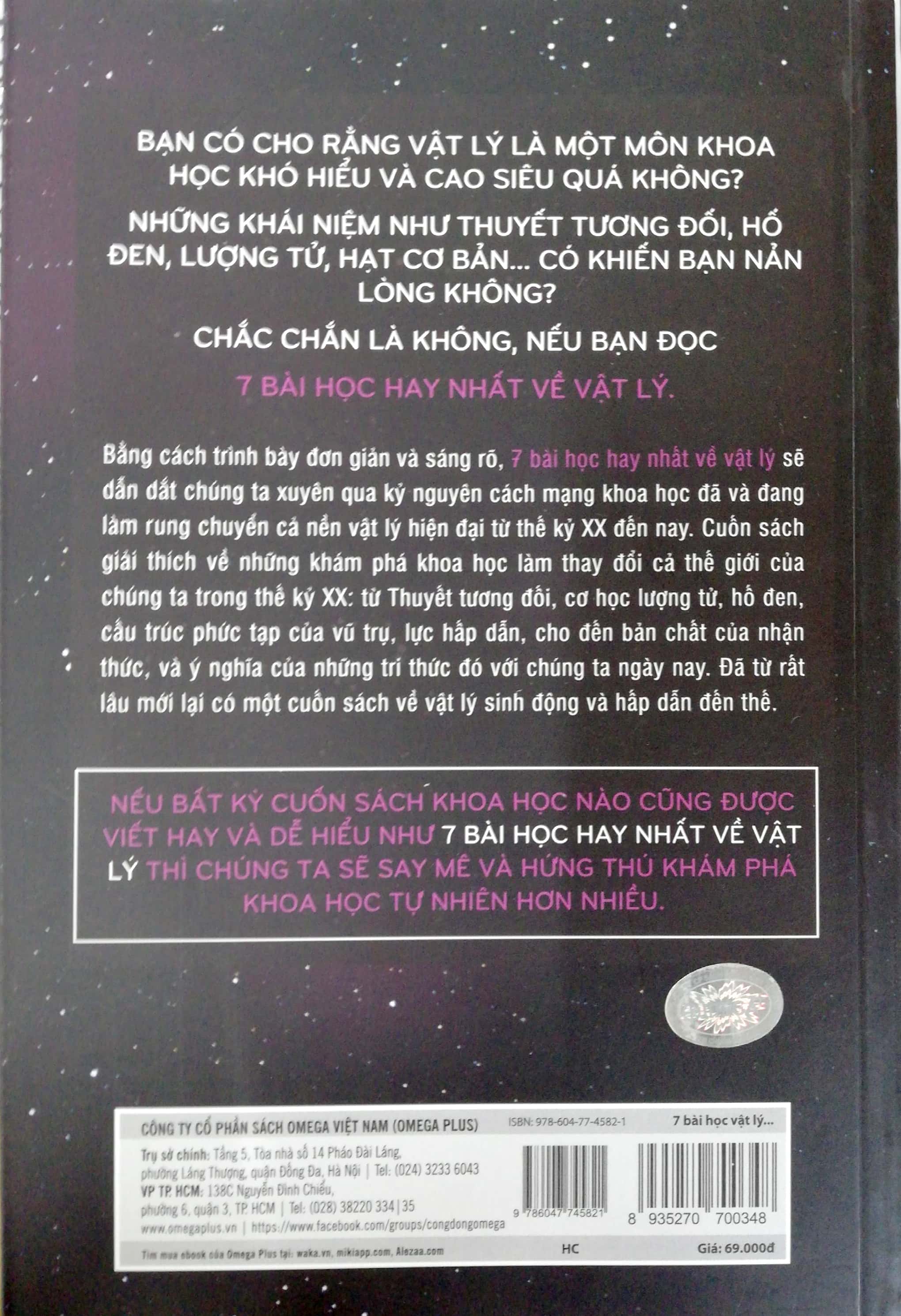 Fahasa - 7 Bài Học Hay Nhất Về Vật Lý (Tái Bản 2018)