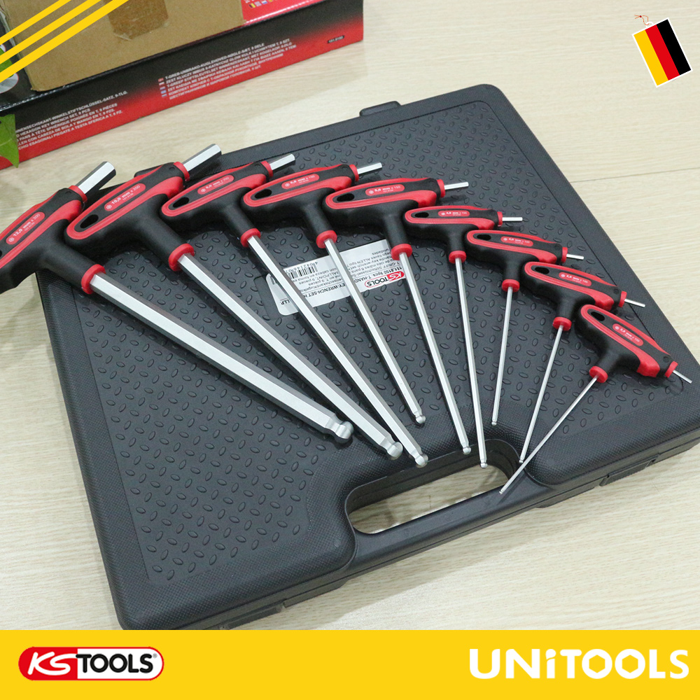 Bộ lục giác đầu bi tay chữ t ks tools 151.8150 chuẩn 100% germany