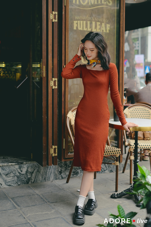 Knit dresses poly xốp 322DR9009 ADOREDRESS
