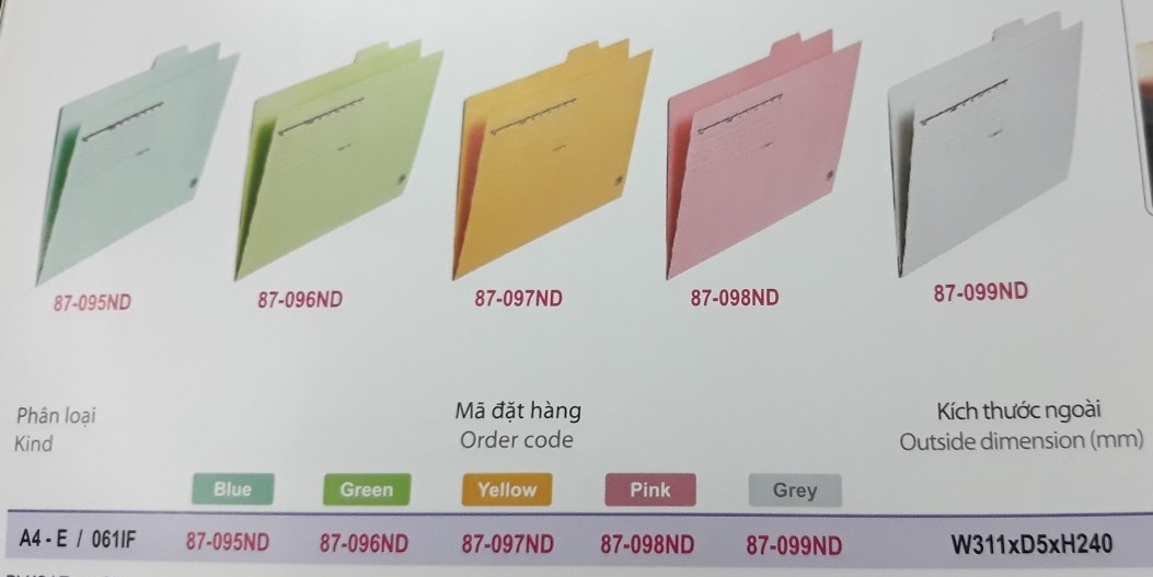 Combo 10 Bìa Acco giấy không kẹp A4-E/061IF Plus