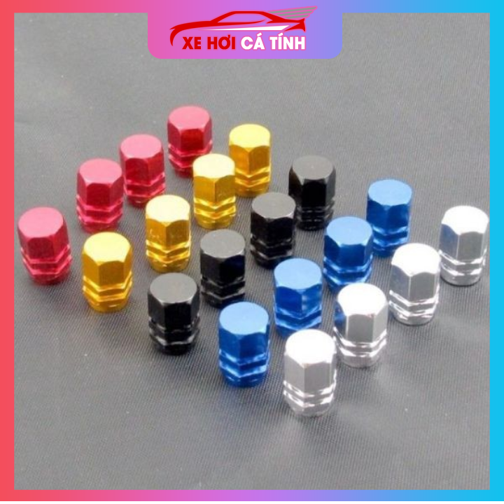 Bộ 4 Nắp Van Bánh Xe Bằng Hợp Kim Nhôm tiện CNC chất lượng cao - bạc