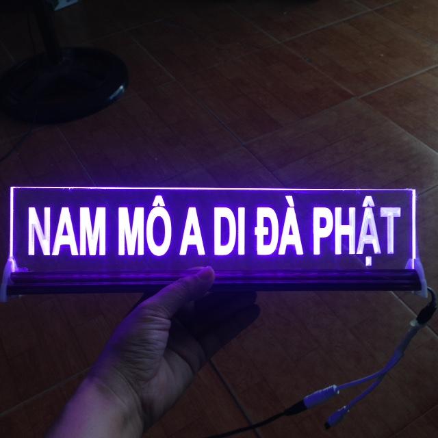 Tranh điện - đèn led đổi màu -nam mô a di đà phật - cao 10cm x dài 50cm