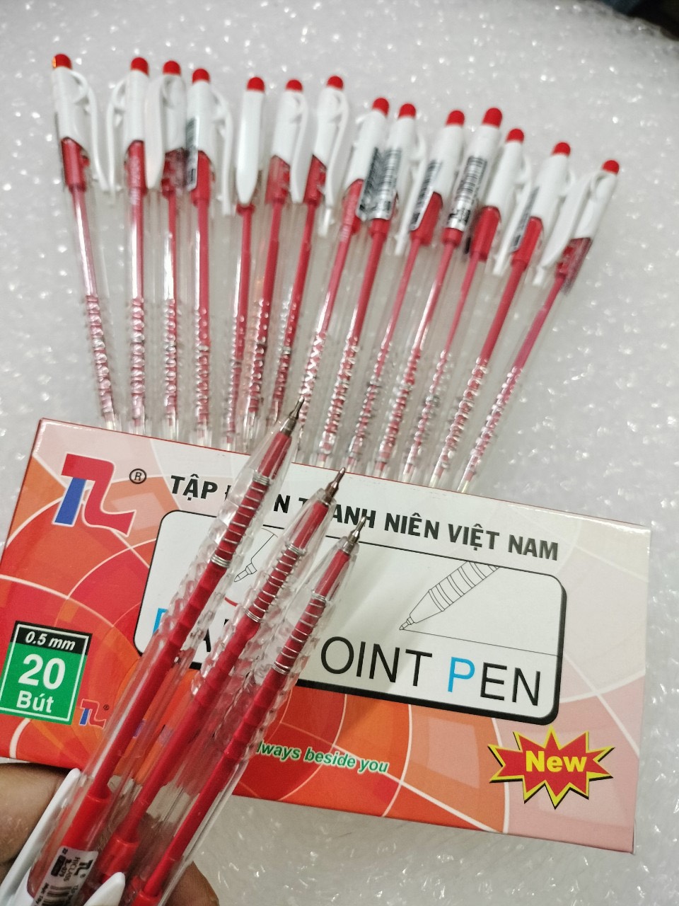 Combo 5 cây bút bi ĐỎ  đầu bi 0.5mm