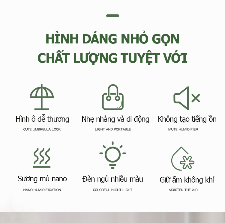 Máy phun sương tạo ẩm đa năng, tiện dụng dành cho oto, văn phòng, phòng ngủ phù hợp với nhiều loại bình chứa,công nghệ phun sương nano khuếch tán rộng- Bảo hành 6 tháng