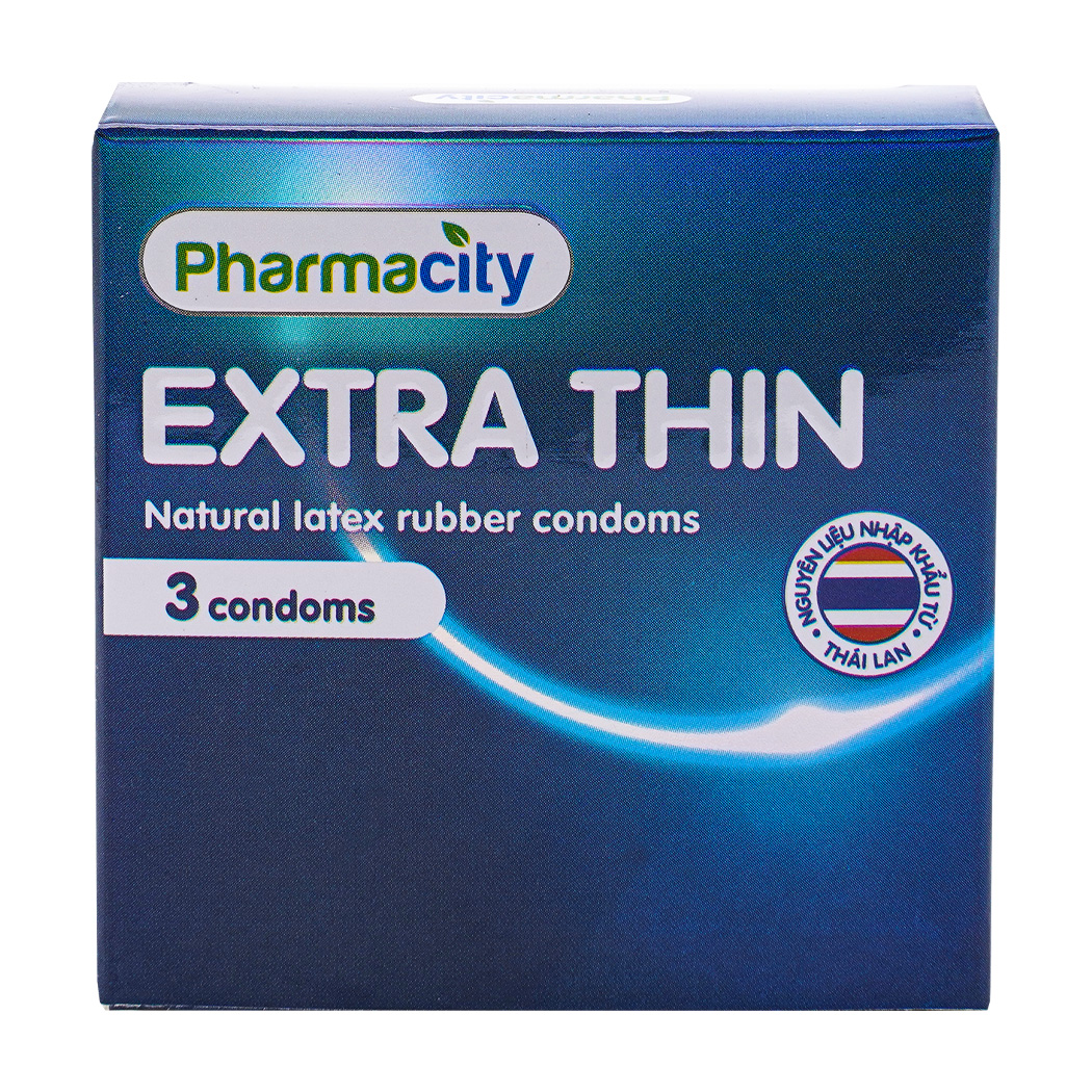 Bao cao su Pharmacity Extra Thin (3 cái/hộp)
