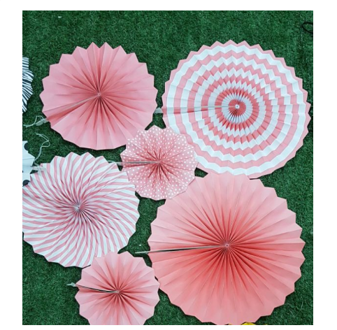 Set 6 cái quạt giấy ảnh thật shop tự chụp
