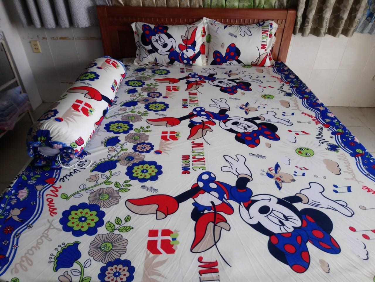 Bộ dra thun lạnh hàn quốc 1m8 x 2m ( gồm 1 ga + 3 áo gối)