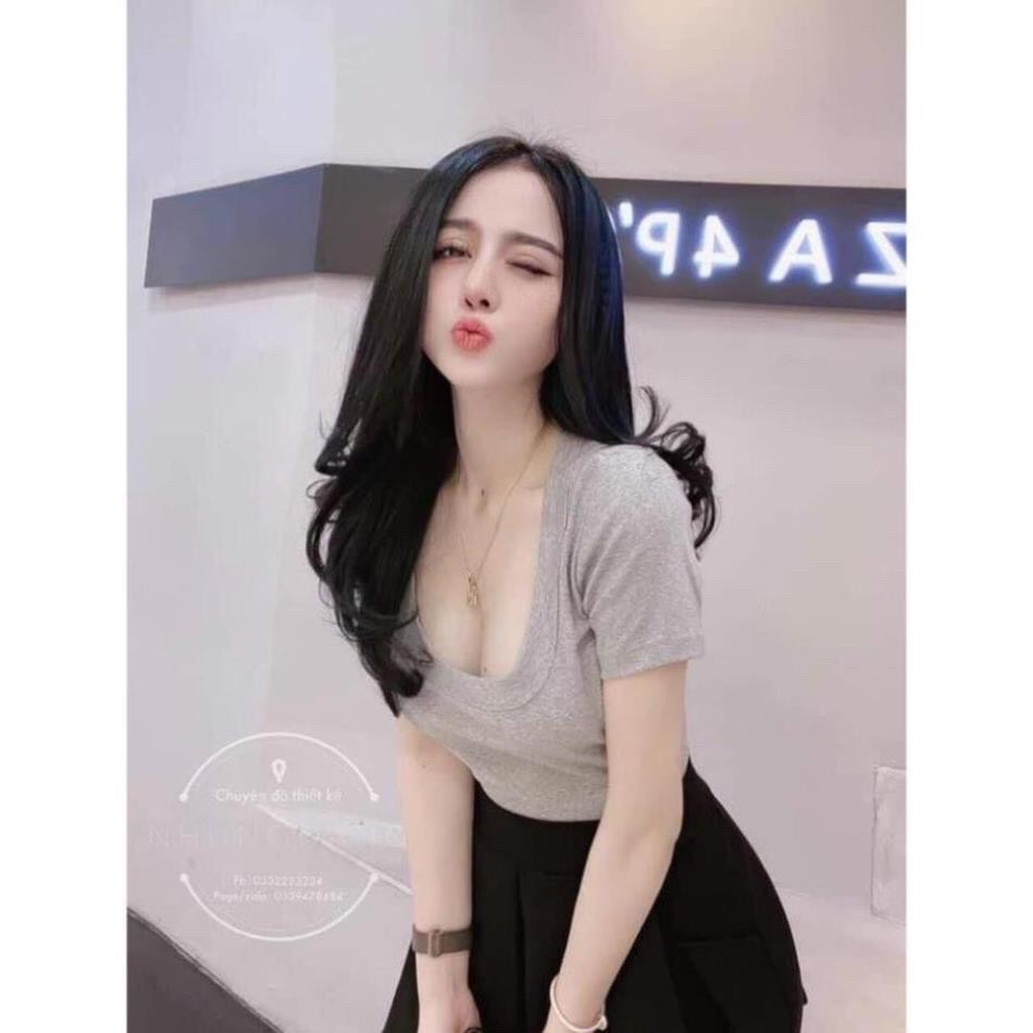 Áo thun cổ vuông hàng đẹp sang chảnh
