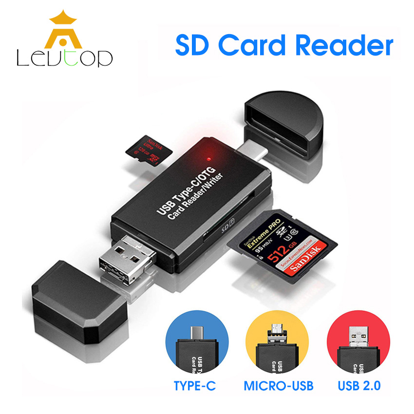 LEVTOP SD Micro SD Card Reader Writer USB 3.0 Memory Card Reader OTG