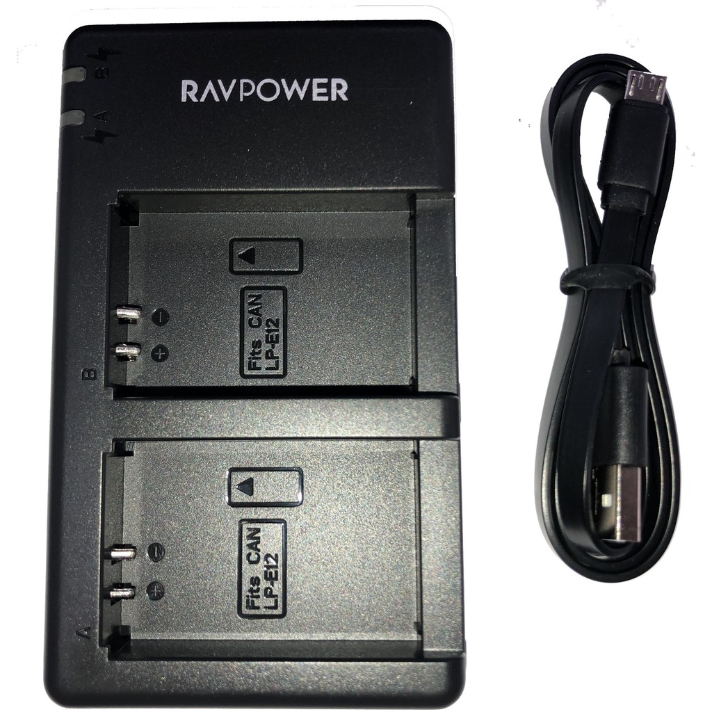 Pin Sạc RAVPower LP-E12 Cho Canon EOS M10, EOS M6, EOS M50, EOS M100, EOS M200, EOS 100D, EOS 200D, EOS 250D