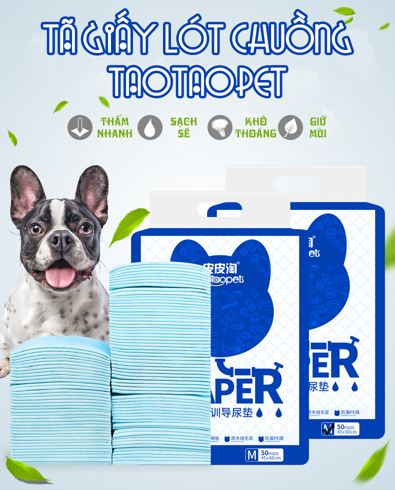 [LẺ 10 CÁI - SIZE S] TÃ GIẤY ĐỂ CHUỒNG CHO THÚ CƯNG - MADDIE PETSTORE